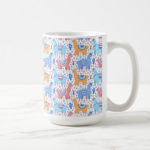 Ljust färgrikt Alpacamönster Kaffemugg
