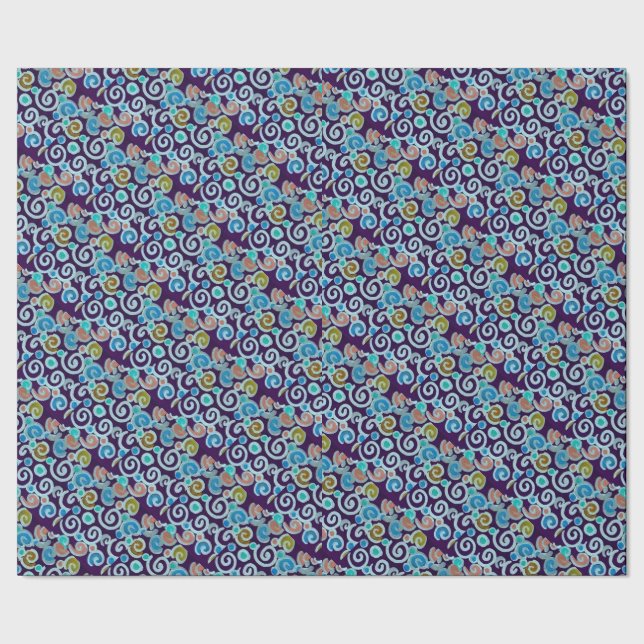 Ljust färgrikt cirklar och virvlar runt slå in presentpapper (Seam)