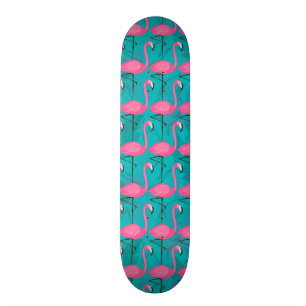 Ljust Flamingomönster Old School Skateboard Bräda 21,6 Cm