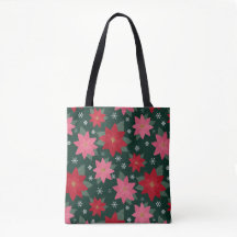 Ljust Förberedd Jul Poinsettia Handväskor