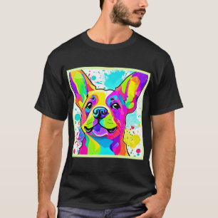 Ljust fransk bulldogg-valpkonst t shirt