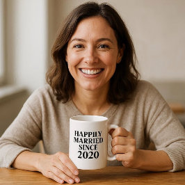Ljust Gift Äktenskap sedan Anpassade Par Kaffemugg