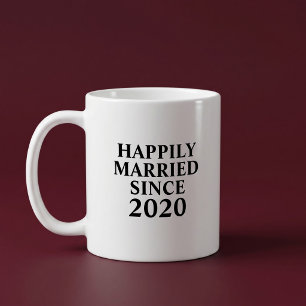 Ljust Gift Äktenskap sedan Anpassade Par Kaffemugg