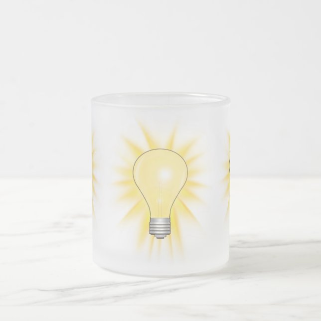 Ljust glödlampa - Förstora Ljus Frostad Glasmugg (Center)