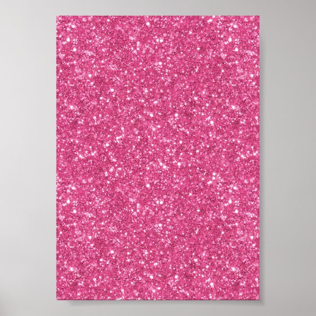 Ljust godis fint rosa glittermönster poster (Framsidan)