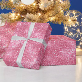 Ljust godis fint rosa glittermönster presentpapper