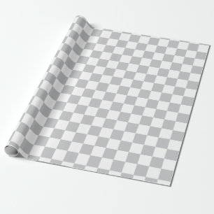 Ljust - grå färgschackbrädemönster presentpapper