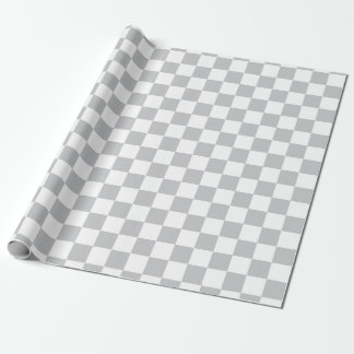 Ljust - grå färgschackbrädemönster presentpapper