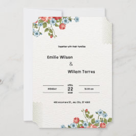 Ljust gråaktig orange och mörkgul akvarellblomma inbjudningar