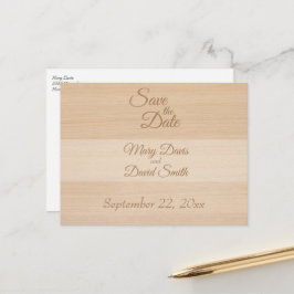 Ljust Gräs Wood Save Date Vykort