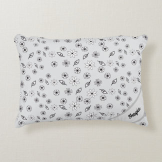 Ljust Grått Blommönster Pillow Prydnadskudde