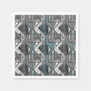 Ljust grått-geometriskt tryck. pappersservett