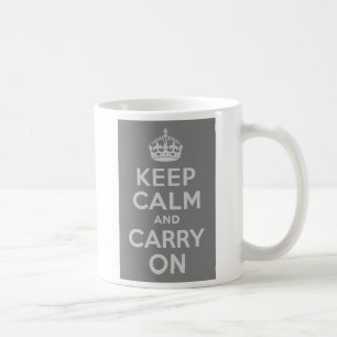 Ljust Grått håll lugn och fortsätt Kaffemugg