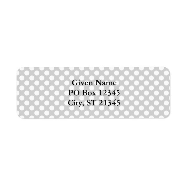 Ljust Grått med punkter Returadress Etikett (Framsidan)