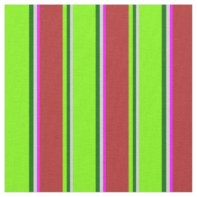 Ljust Grått, Mörk grönt, Grönt, rött och Fuchsia Tyg (Närbild)
