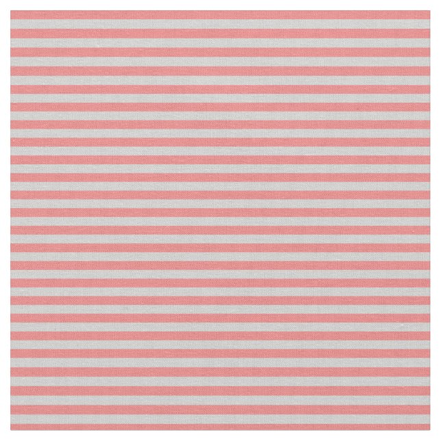 Ljust Grått- och Light Coral Färgad Rand Tyg (Närbild)