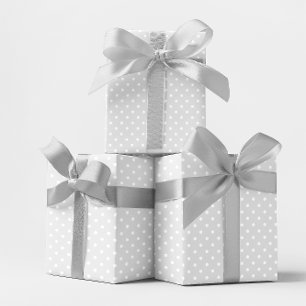 Ljust Grått och vit liten polka punkt Presentpapper
