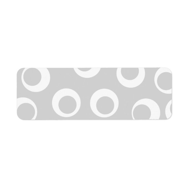Ljust grått och vit reflektor mönster. returadress etikett (Framsidan)