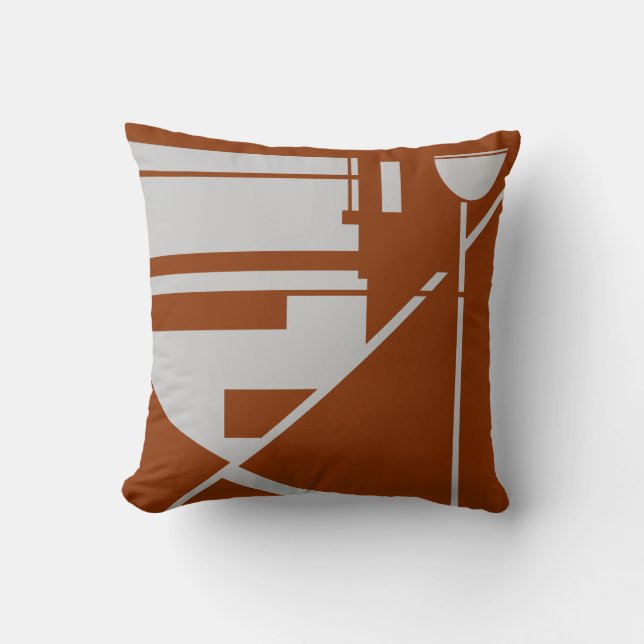 Ljust Grått på Geometrisk Abstrakt för grundrost Kudde (Framsida)