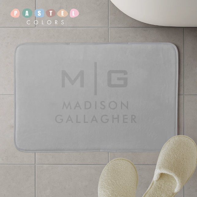 Ljust grått pastellfärgat stålgrått badrumsmatta (Solid Soft Light Gray Pastel Steel Grey Color Bath Mat
)