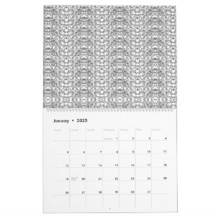 Ljust grått som upprepar V-format mönster på vitt Kalender