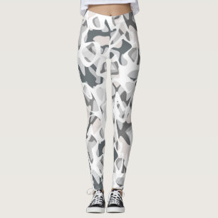 Ljust Grått Spots Abstrakt, observerad mönster Leggings