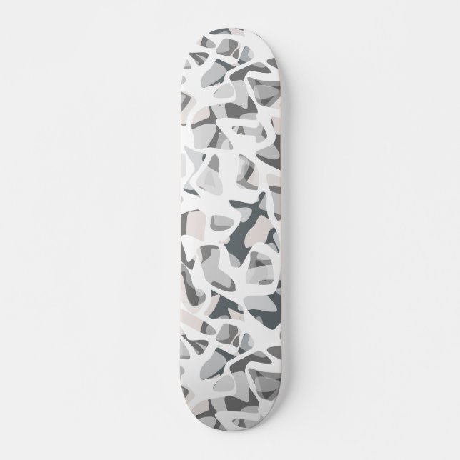 Ljust Grått Spots Abstrakt, observerad mönster Mini Skateboard Bräda 18,5 Cm (Framsida)