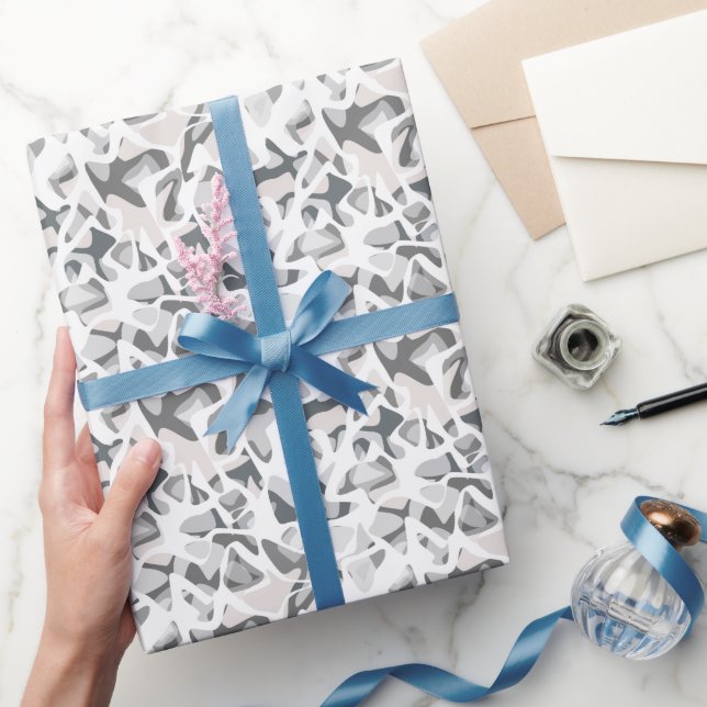 Ljust Grått Spots Abstrakt, observerad mönster Presentpapper (Gifting)