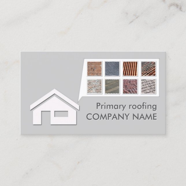Ljust Grått-tak och konstruktionskort Visitkort (Framsida)