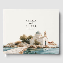 Ljust Grekisk Öchapell Bröllop på Egeiska Havet