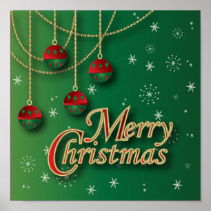 Ljust - grön god jul poster