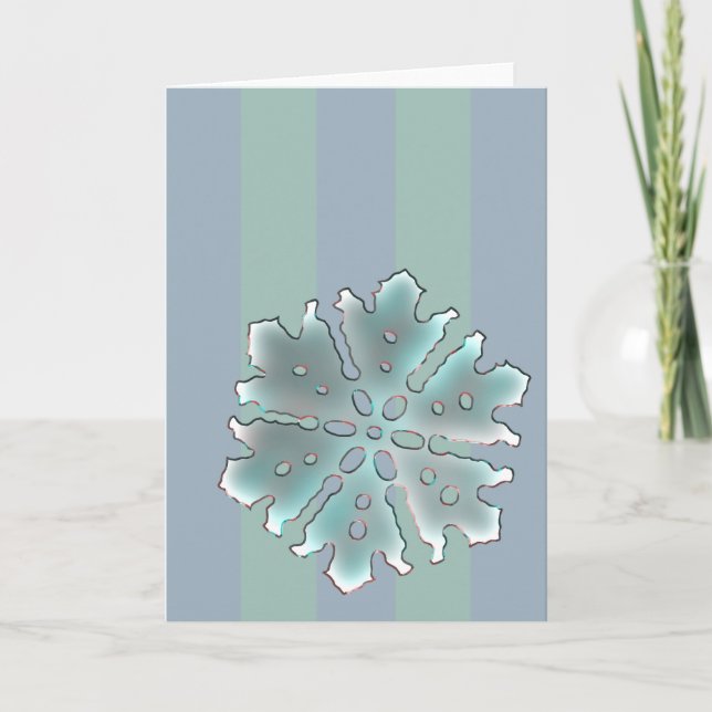 Ljust Grön Lavendel Plast Snöflinga Helgkort (Framsida)