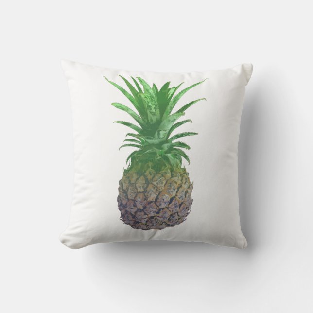 Ljust Grön Lila Ananas Minimalistisk Kuddé Kudde (Framsida)