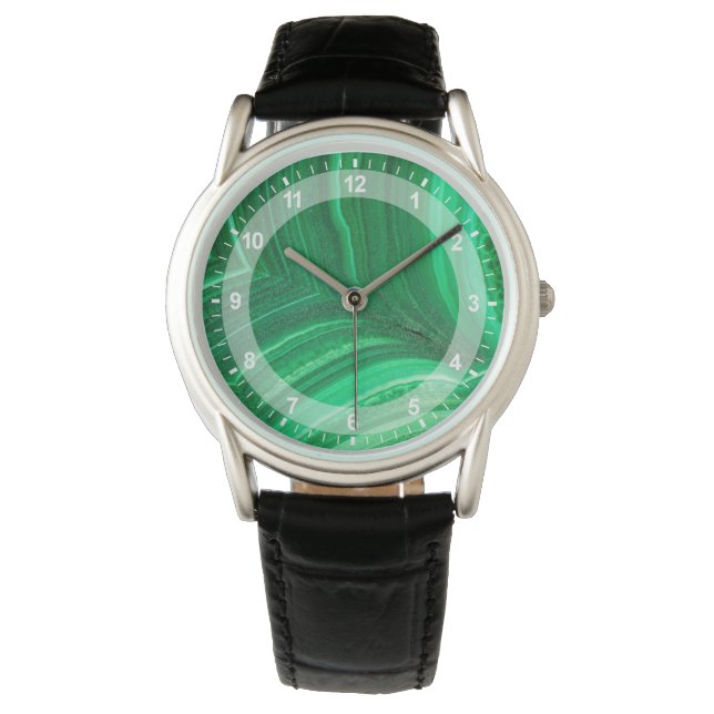 Ljust grön malakitmineral armbandsur (Framsida)