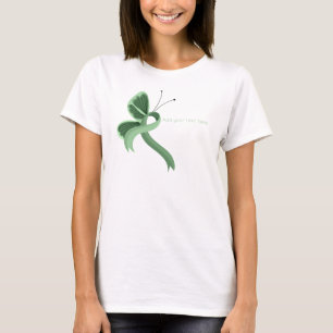 Ljust grön medvetenhetsband Fjäril T-Shirt