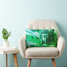 Ljust Grön Ombre Buddha Meditation Zen Lumbarkudde