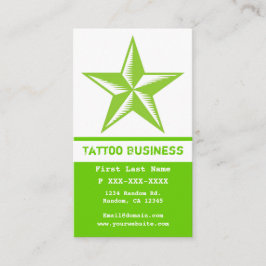 Ljust - gröna visitkortar för vittatueringstjärna visitkort