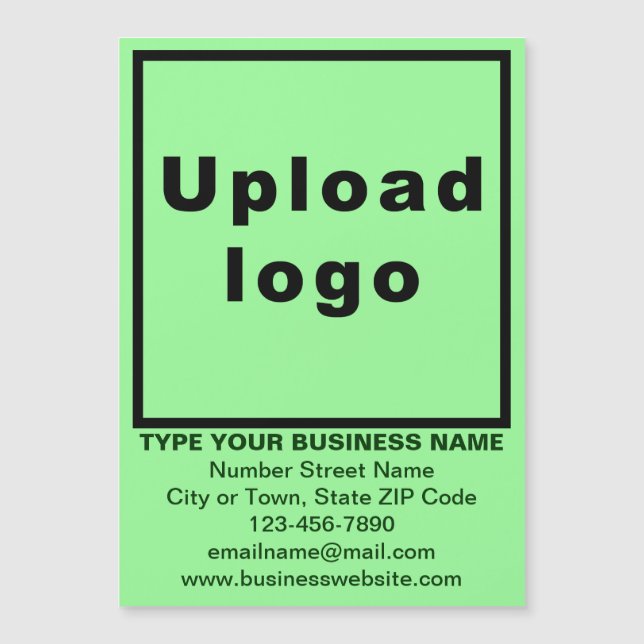 Ljust grönt 5 x 7-tums magnetAffärskort (Framsida)