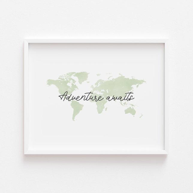 Ljust grönt äventyr väntar på landskapsavtryck poster (Skapare uppladdad)