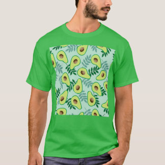 Ljust grönt bakgrund mogen avocado löv t shirt
