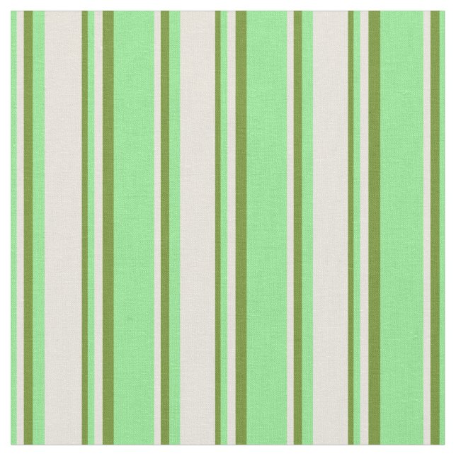 Ljust grönt, Beige och Grönt Färgad Mönster Tyg (Närbild)