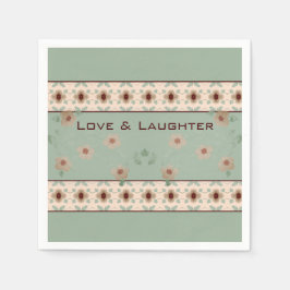 Ljust grönt Blommigt för söt Pappersservett