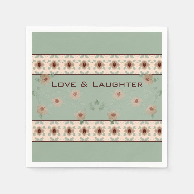 Ljust grönt Blommigt för söt Pappersservett (Framsidan)