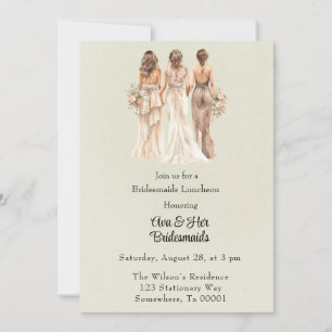 Ljust grönt Bridesmaids Bridesmaids Luncheon Inbjudningar