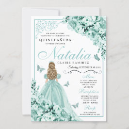 Ljust grönt Butterfly Tiara Princess Quinceanera Inbjudningar