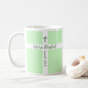 Ljust grönt Christian Faith Healing Bible Verse Kaffemugg