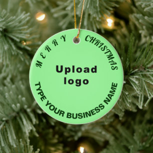 Ljust grönt cirkel för Business jul Julgransprydnad Keramik
