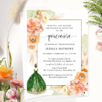 Ljust grönt Elegant Blommigt Princess Quinceañera