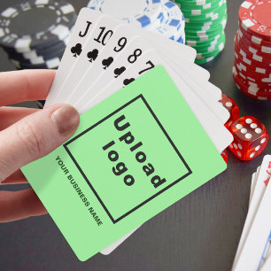 Ljust grönt företagskort på uppspelningskort casinokort
