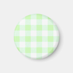 Ljust grönt Gingham Check Mönster Magnet